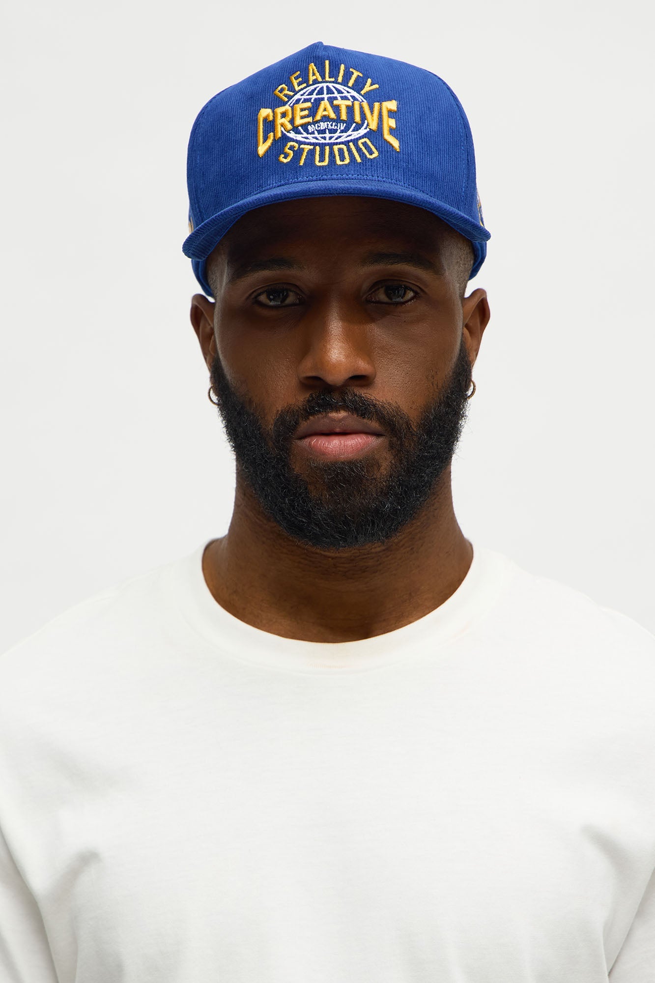 Creative Studio Structured Corduroy Snapback Hat - Navy