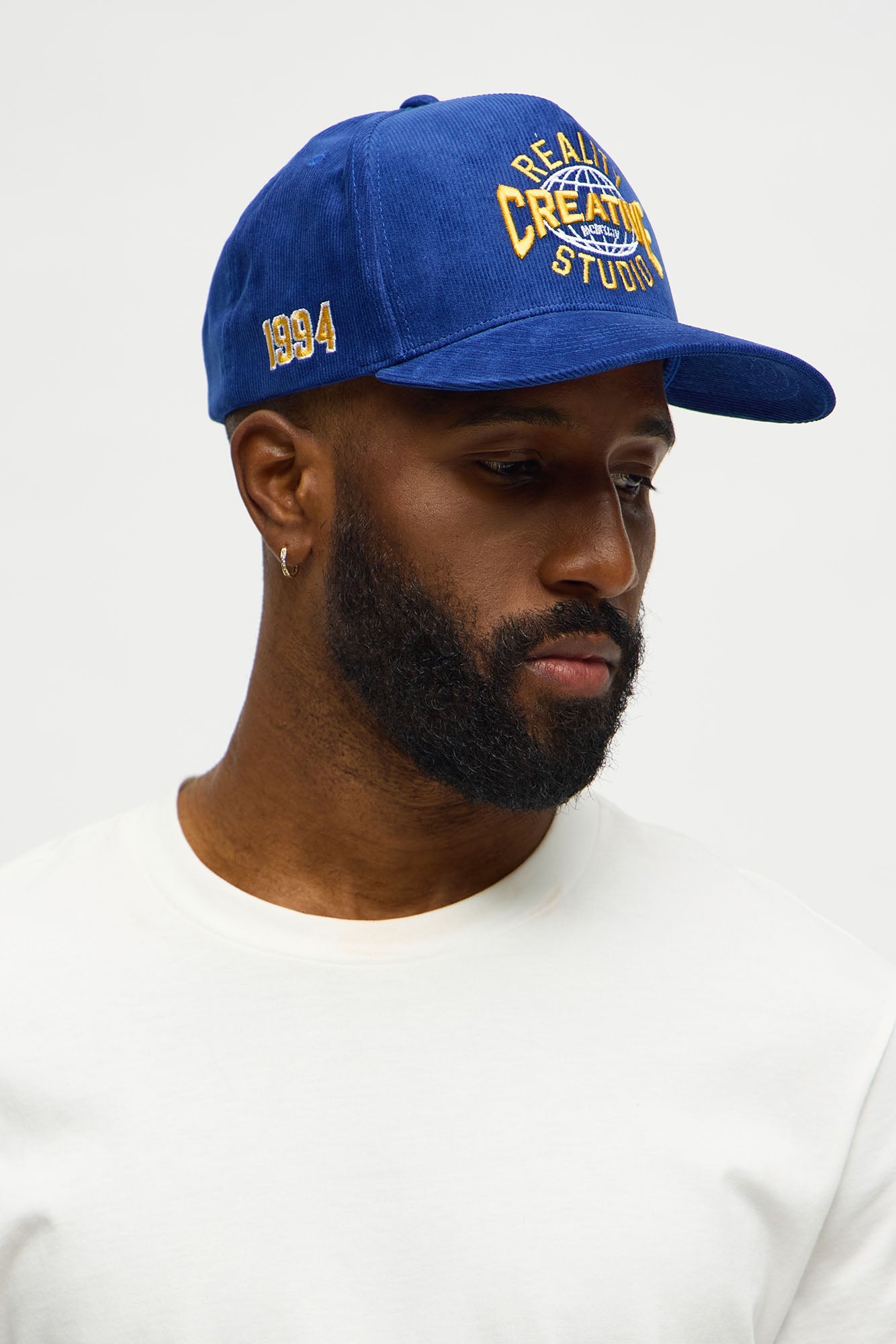 Creative Studio Structured Corduroy Snapback Hat - Navy