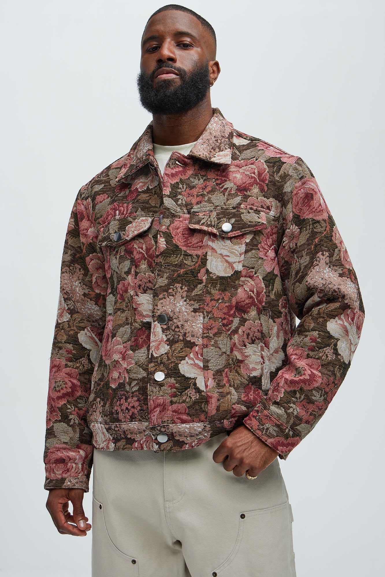 Tapestry Trucker Jacket - Black/Combo