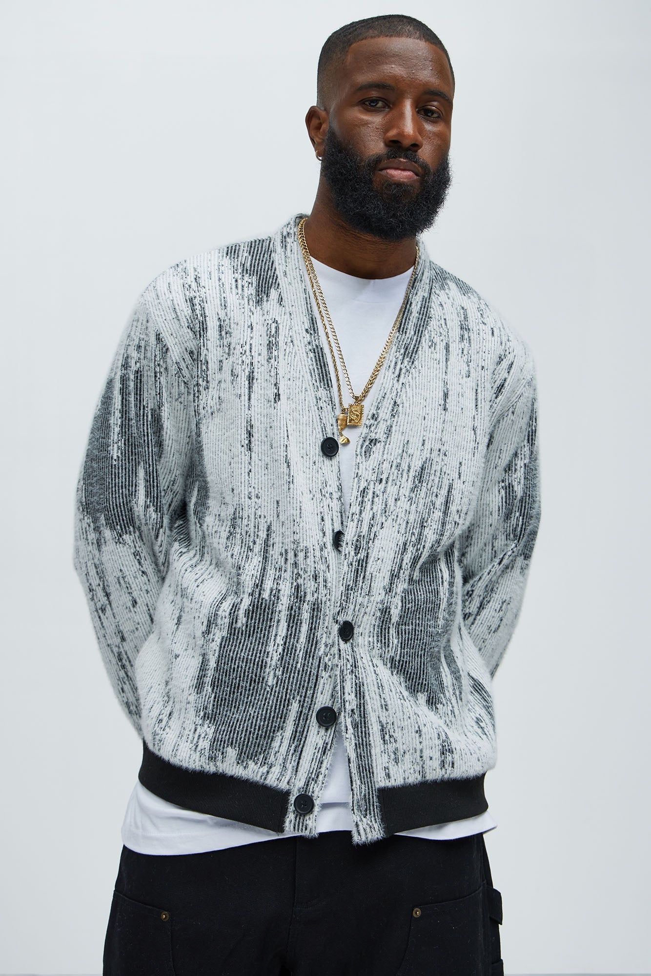 Livin' That Life Mohair Cardigan - Black/combo