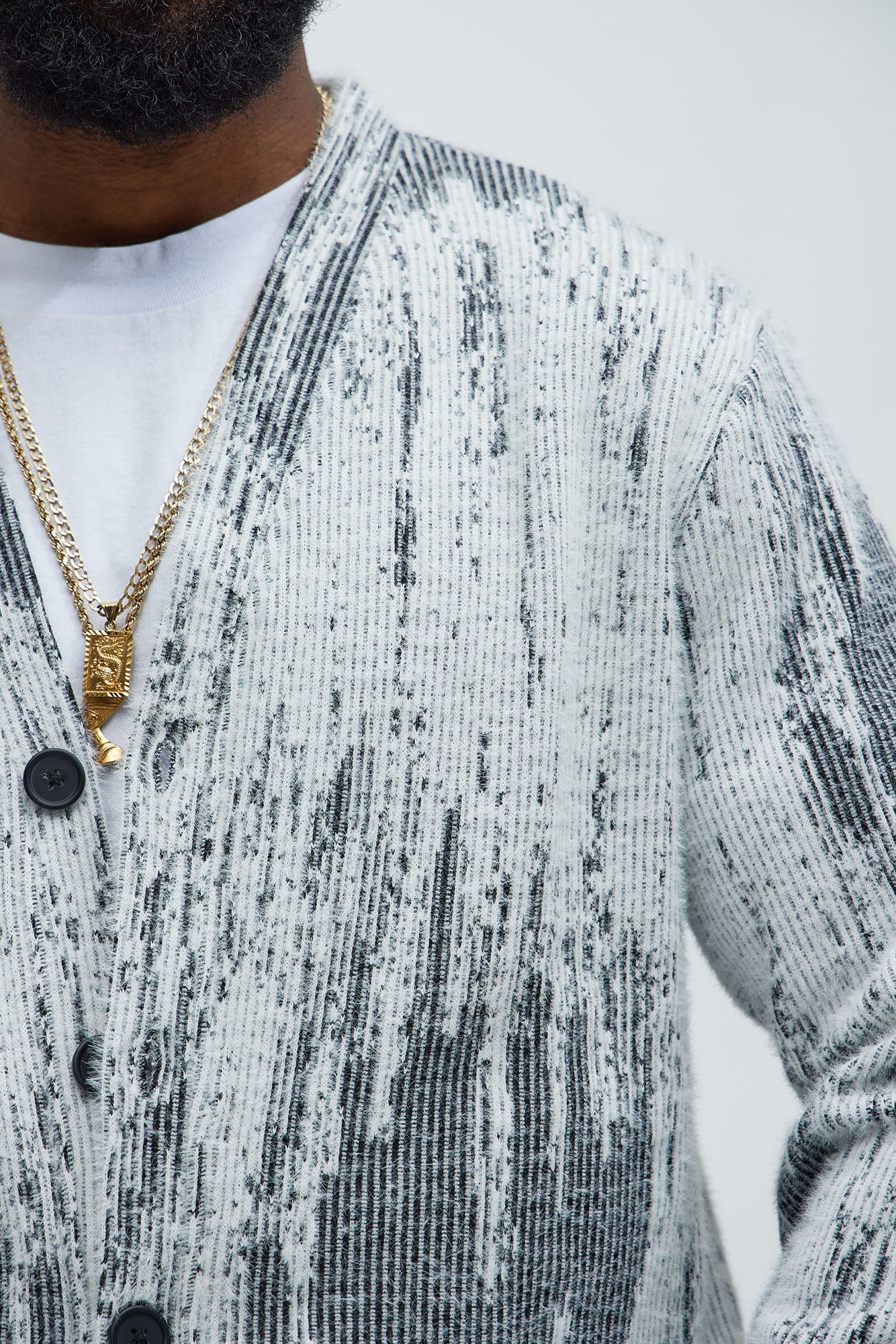 Livin' That Life Mohair Cardigan - Black/combo