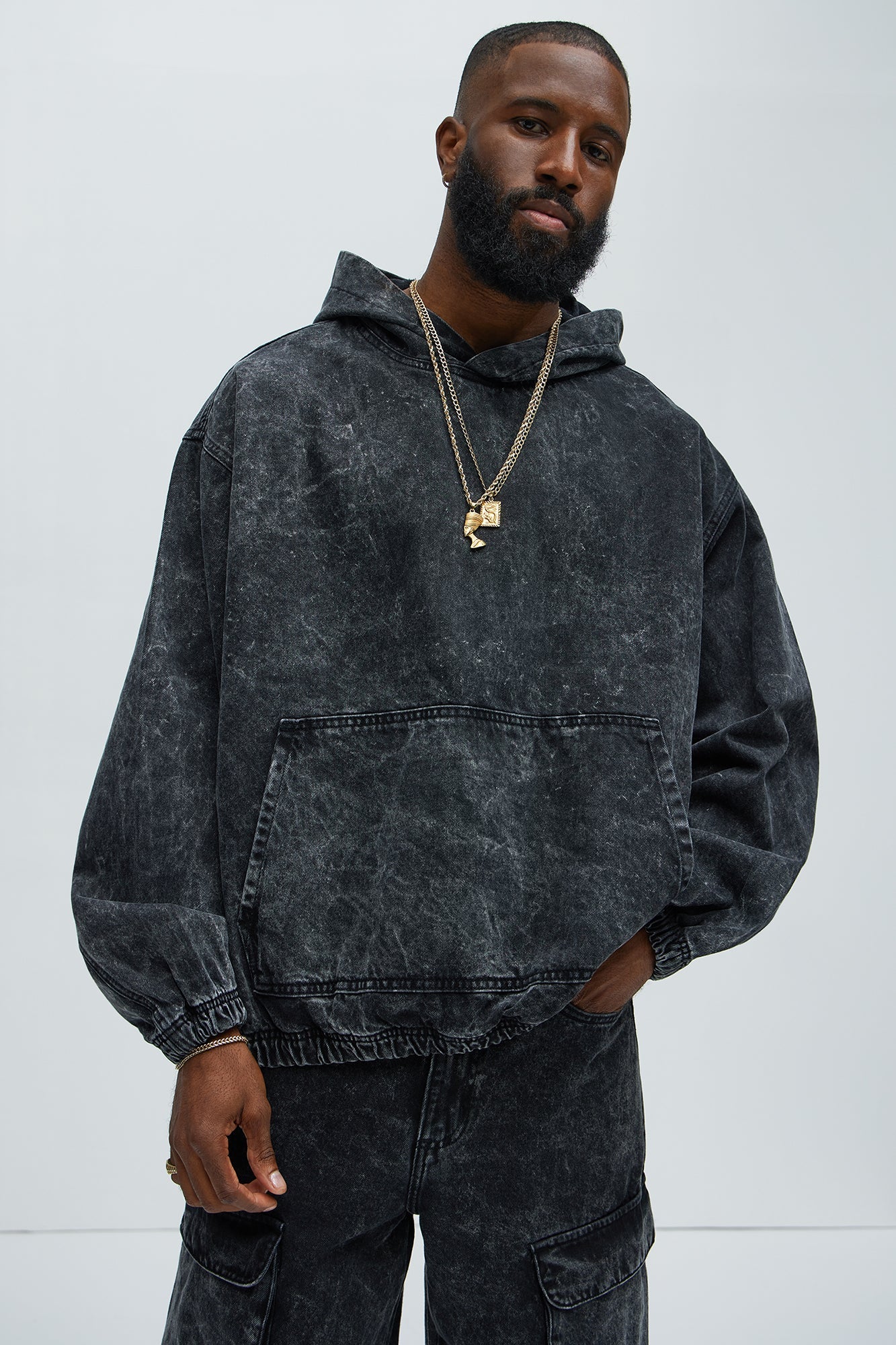 Clover Denim Pullover Jacket - Black