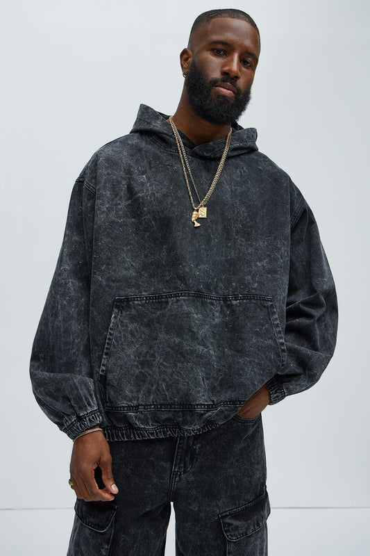 Clover Denim Pullover Jacket - Black