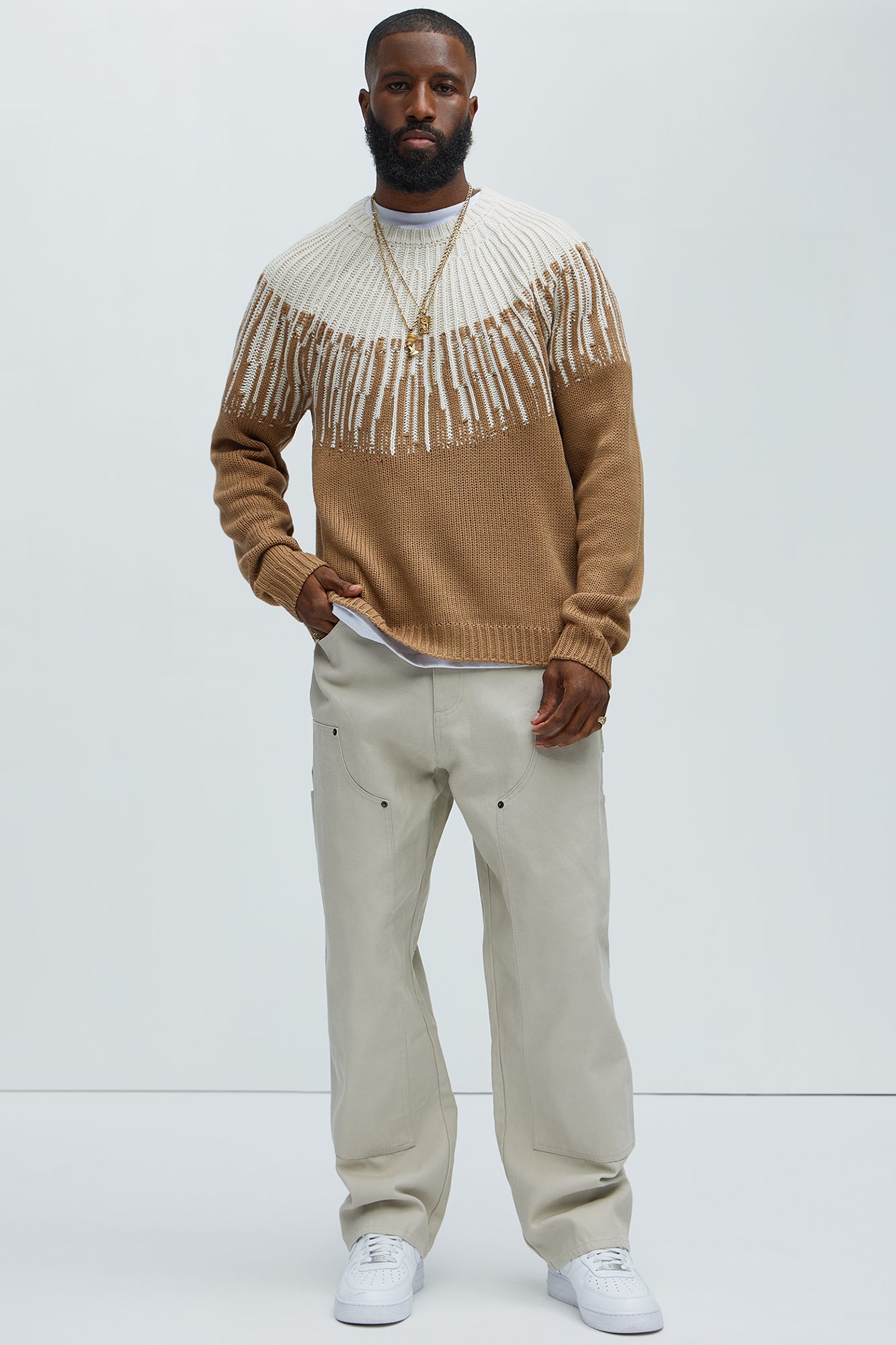 Radiant Crewneck Sweater - Brown Combo