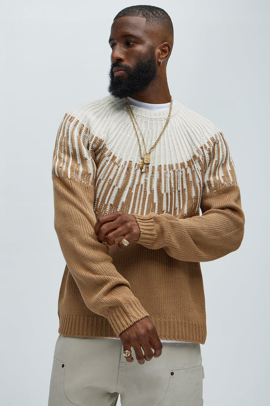 Radiant Crewneck Sweater - Brown Combo