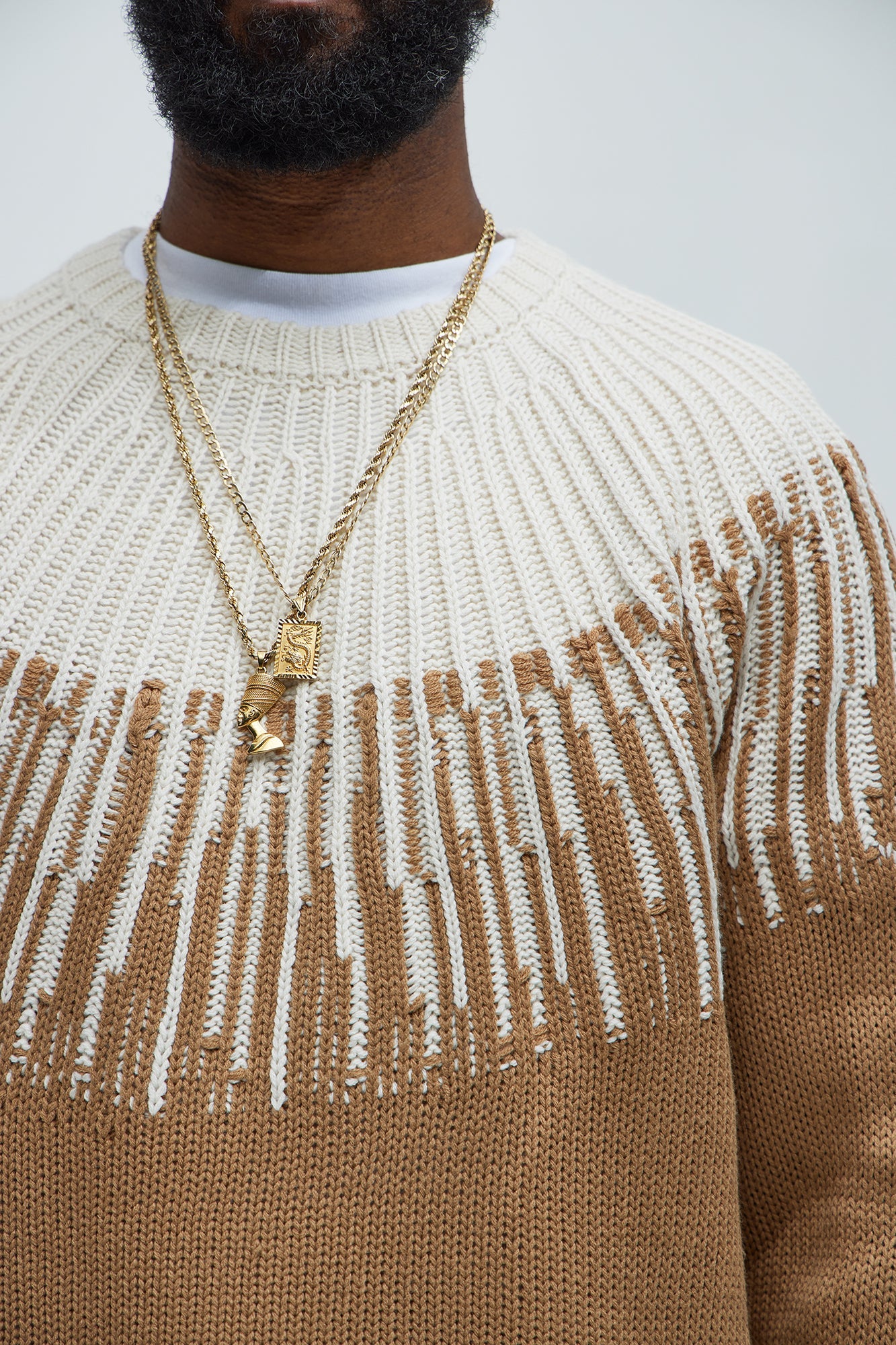 Radiant Crewneck Sweater - Brown Combo