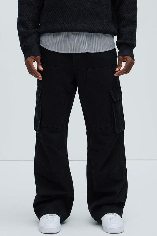 Micah Baggy Moto Jeans - Black