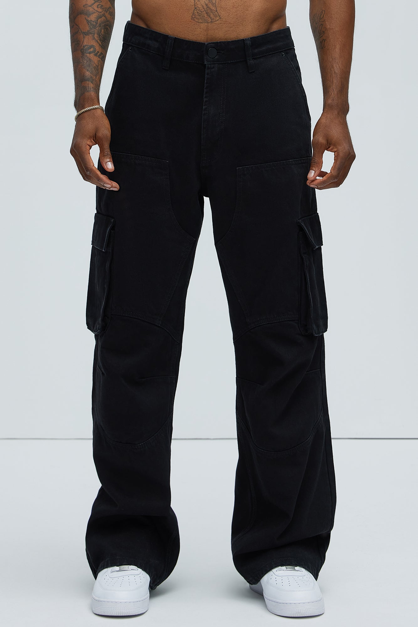 Micah Baggy Moto Jeans - Black