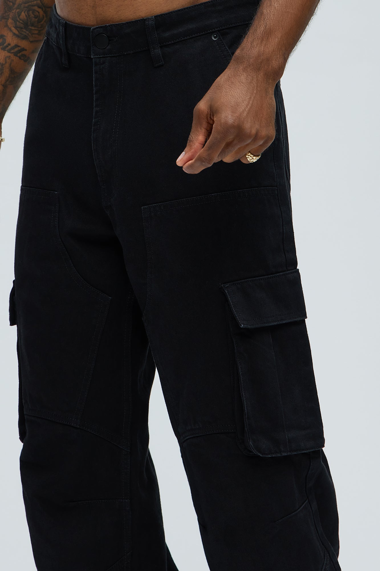 Micah Baggy Moto Jeans - Black