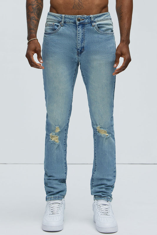 Cornell Distressed Skinny Jeans - Vintage Wash