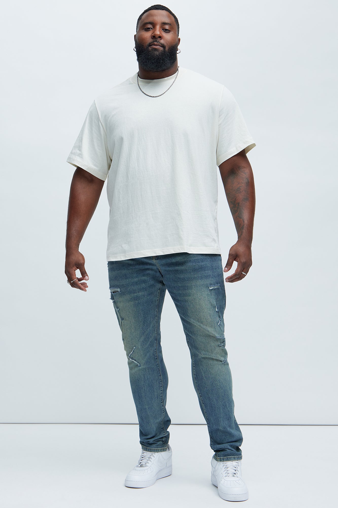 Look At Me Stacked Skinny Jeans - Vintage Blue Wash