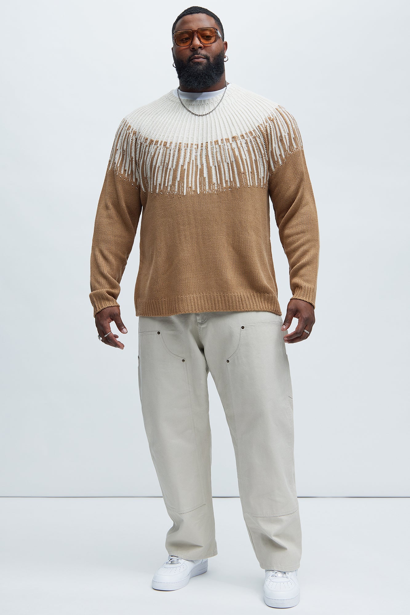 Radiant Crewneck Sweater - Brown Combo