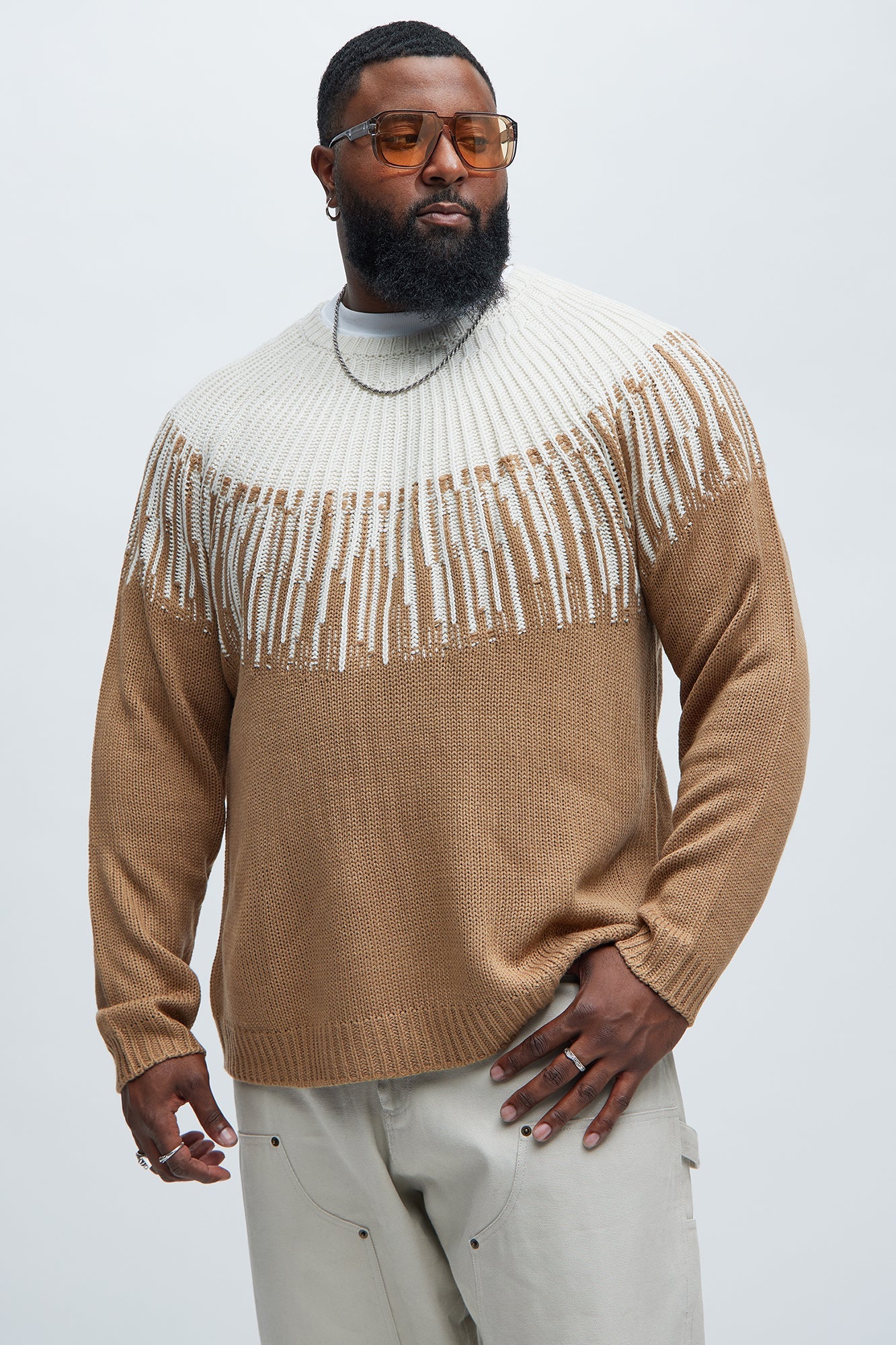 Radiant Crewneck Sweater - Brown Combo