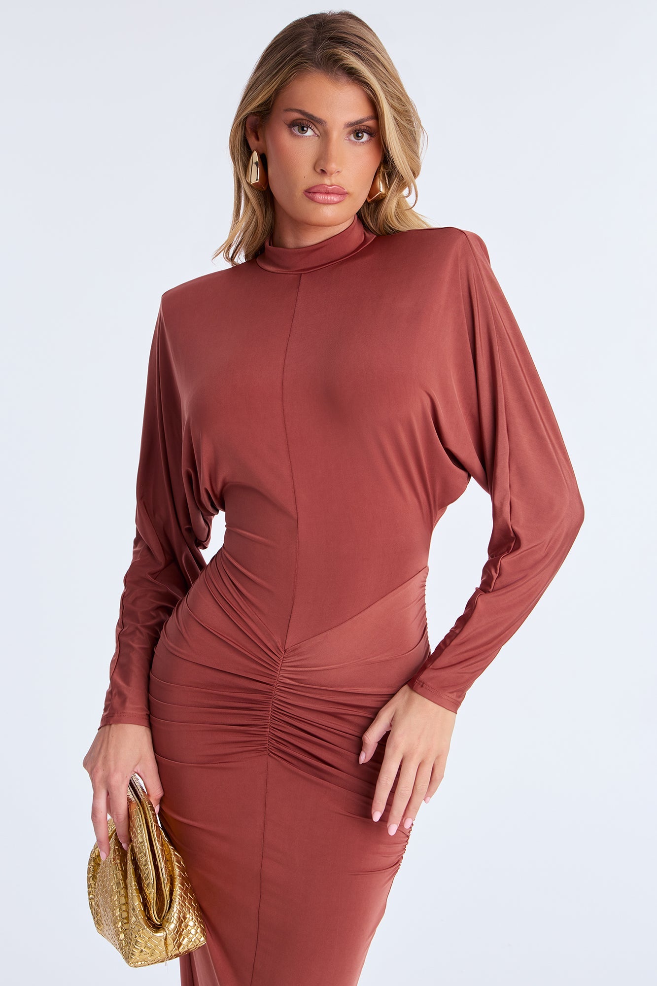 Illegal Love Backless Maxi Dress - Rust