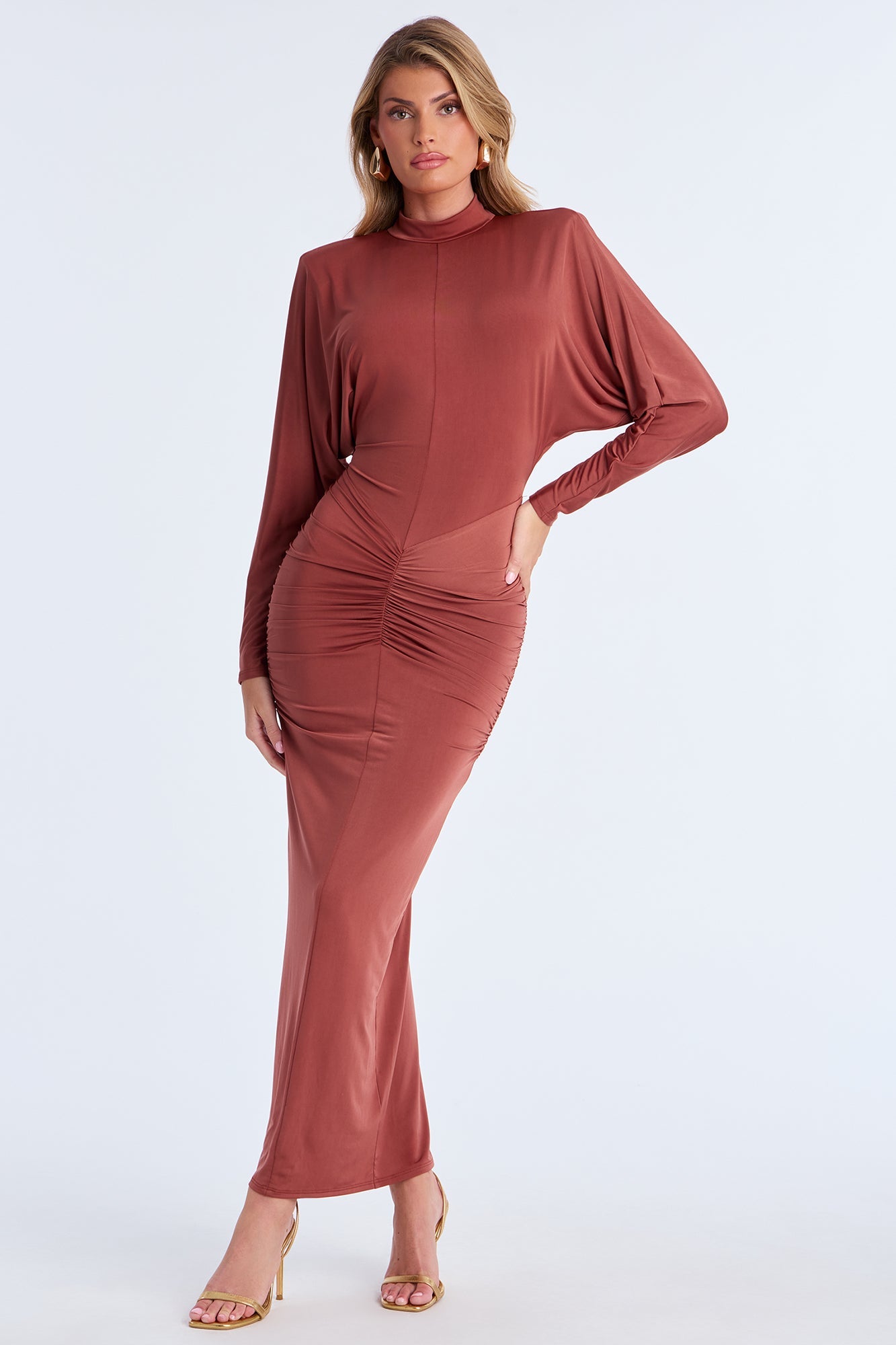 Illegal Love Backless Maxi Dress - Rust