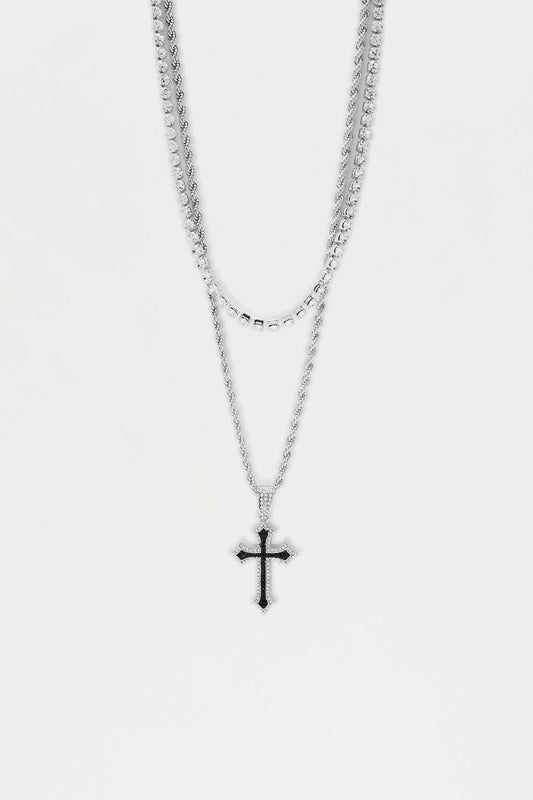 New Life Pendant Necklace Set - Silver