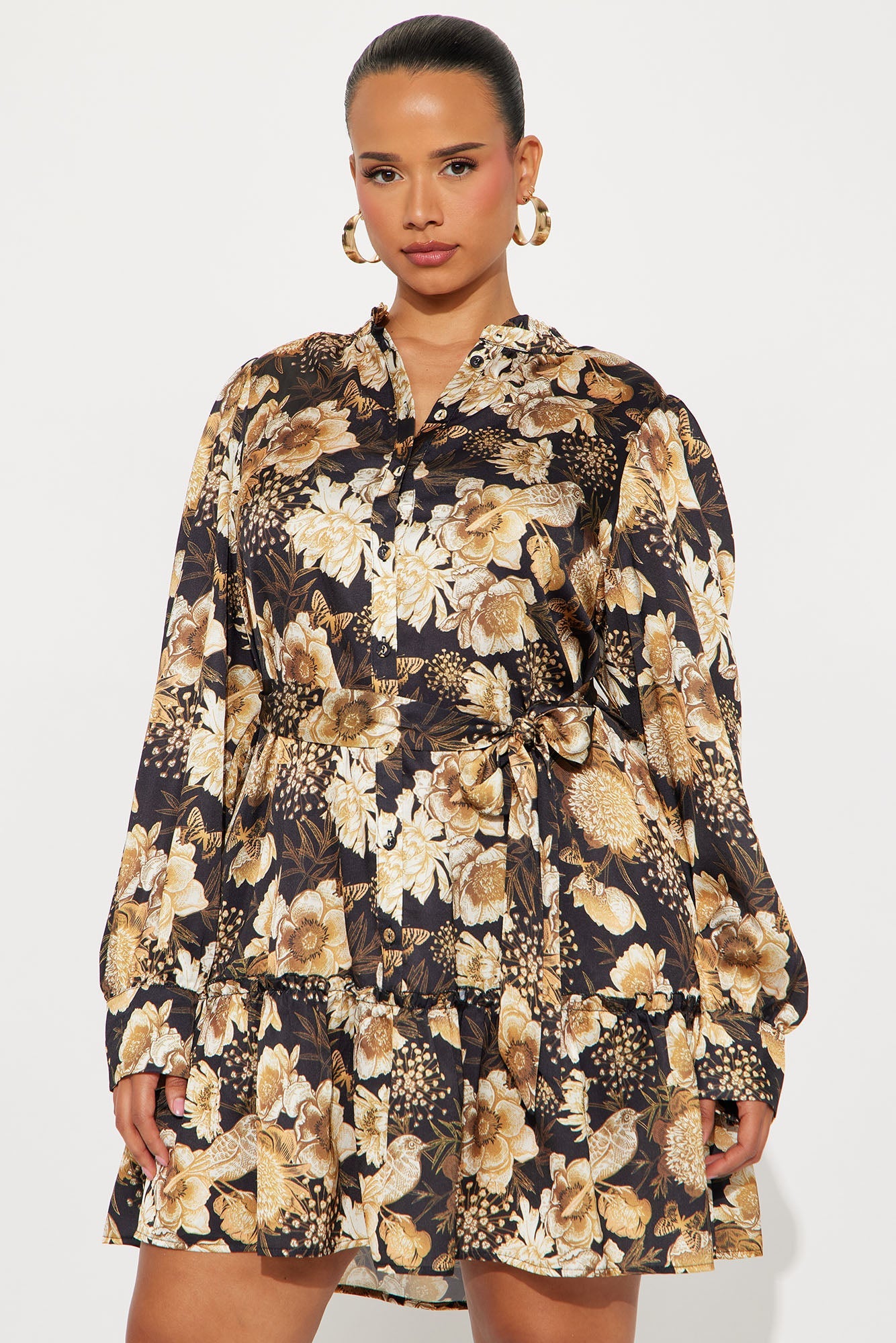 Miley Satin Mini Dress - Black/combo