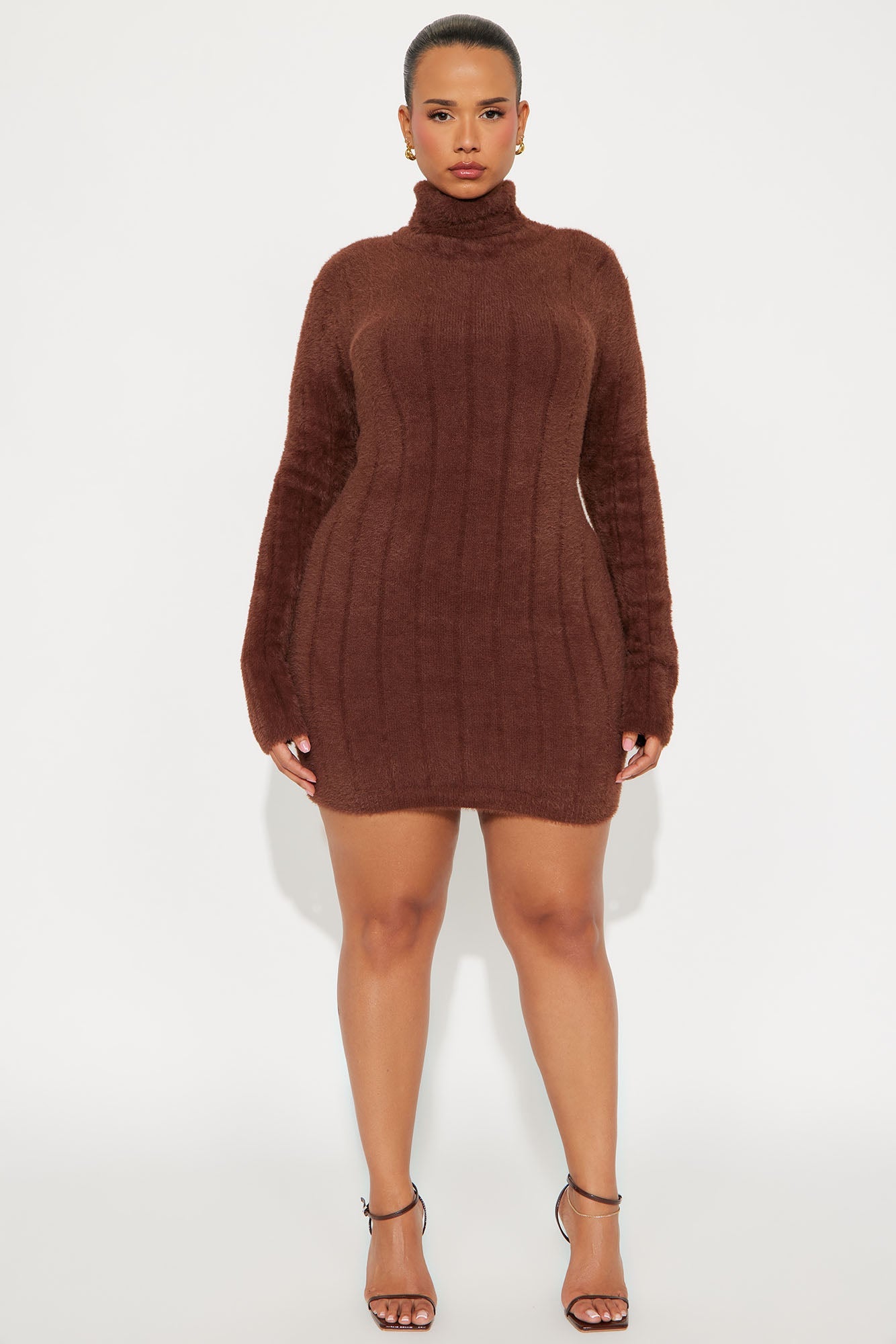Neutral Feelings Sweater Mini Dress - Chocolate