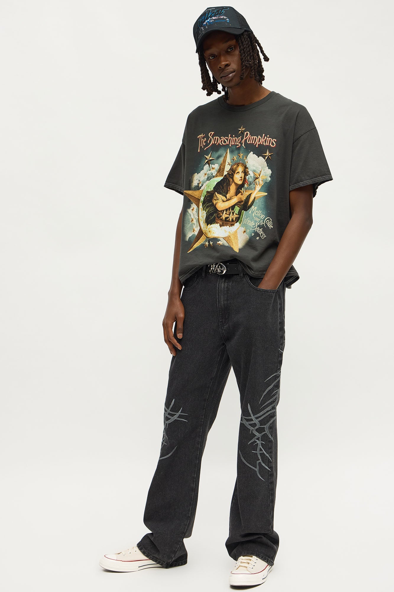 The Smashing Pumpkins Intoxicated With The Madness Boxy Short Sleeve Tee - Black Wash