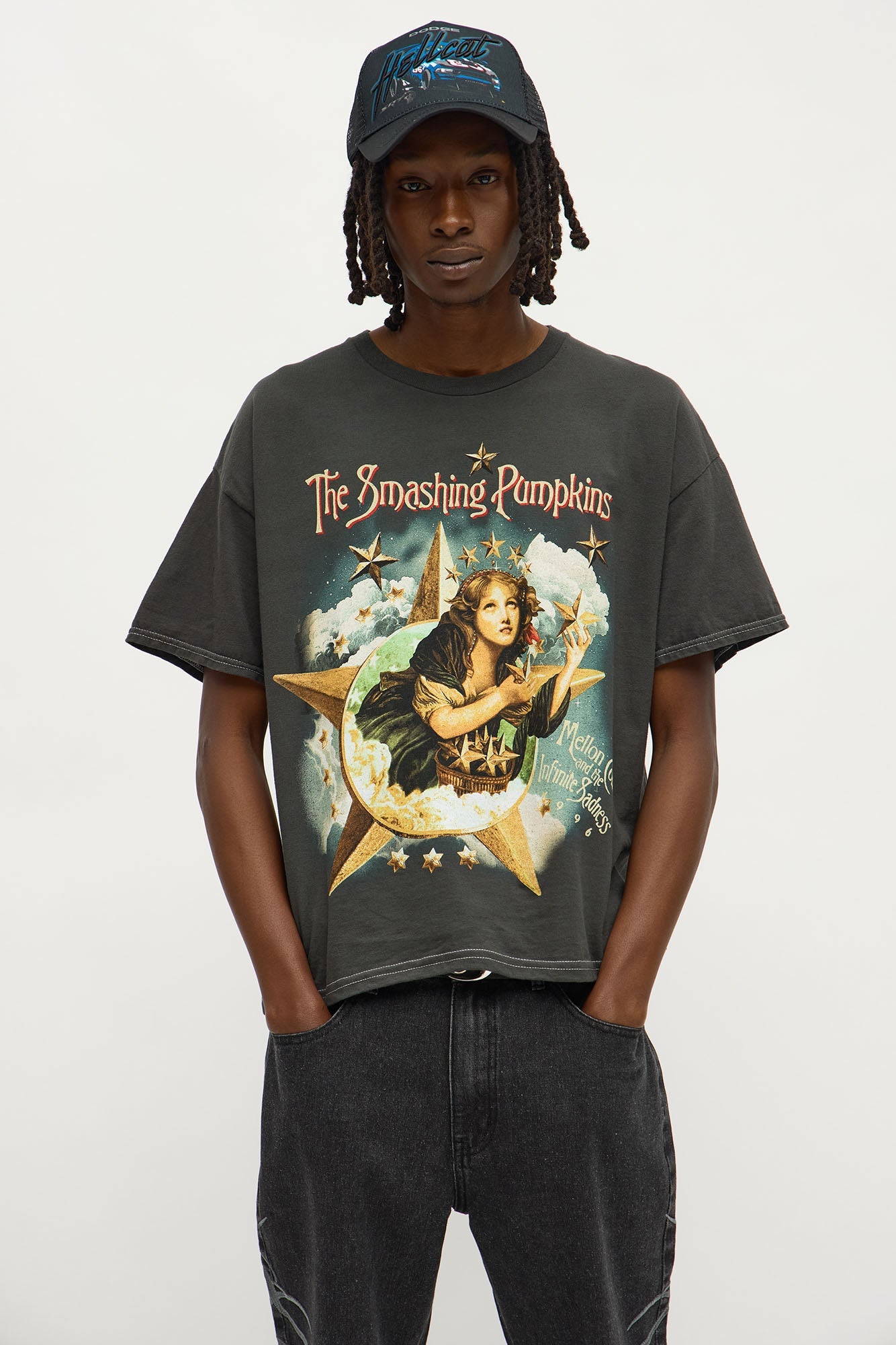 The Smashing Pumpkins Intoxicated With The Madness Boxy Short Sleeve Tee - Black Wash