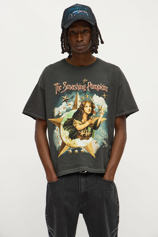 The Smashing Pumpkins Intoxicated With The Madness Boxy Short Sleeve Tee - Black Wash