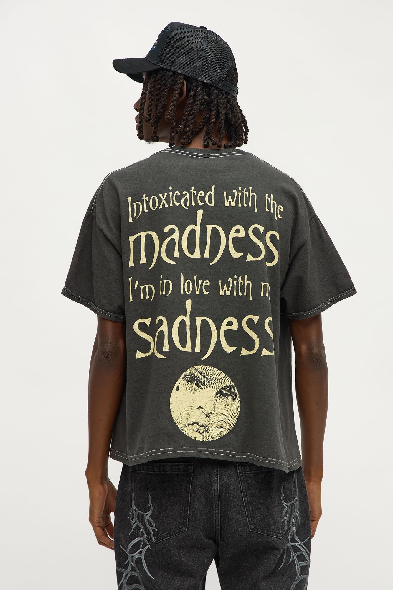 The Smashing Pumpkins Intoxicated With The Madness Boxy Short Sleeve Tee - Black Wash