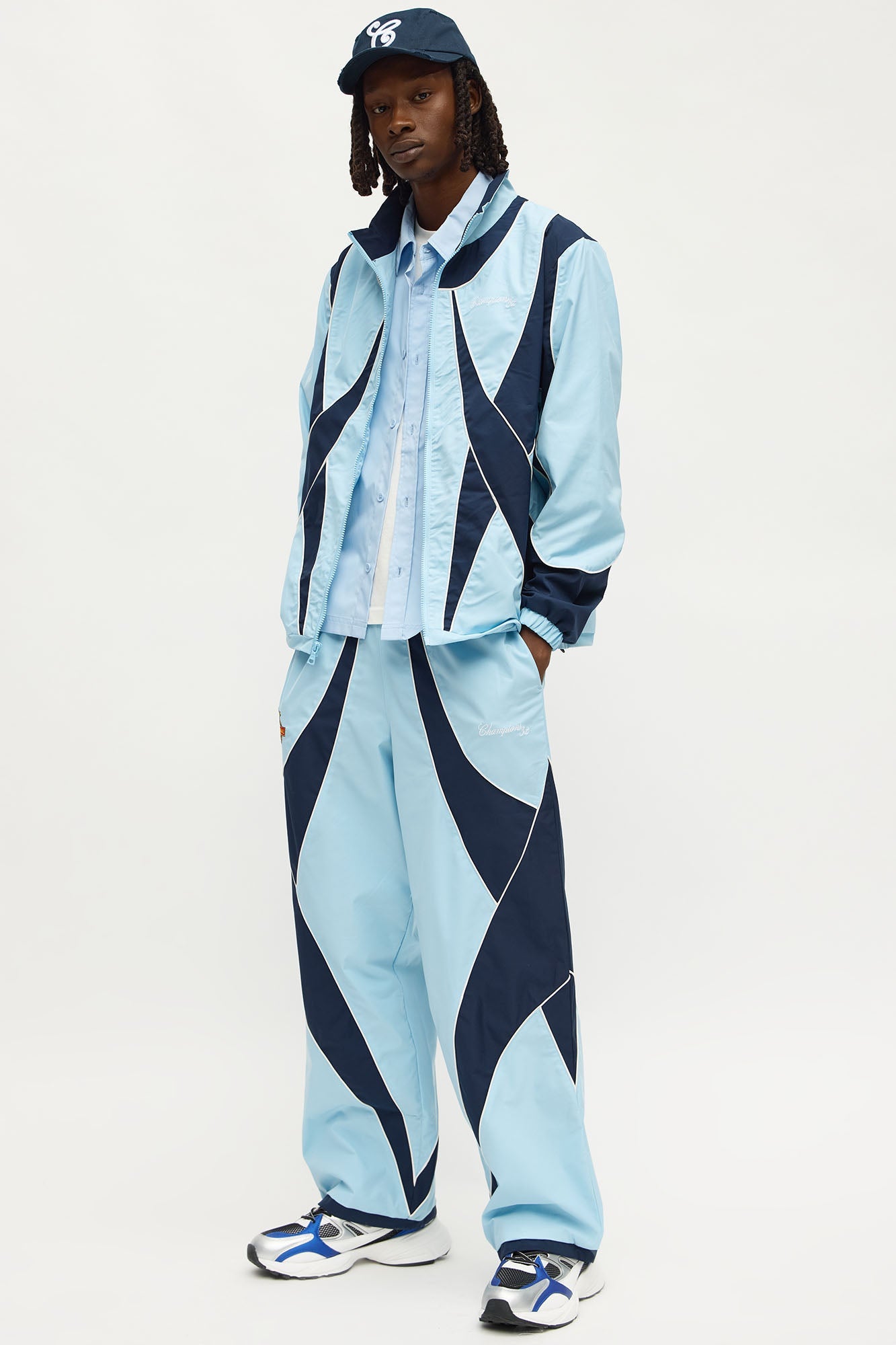 International Champions Color Blocked Windbreaker Jacket - Blue/combo