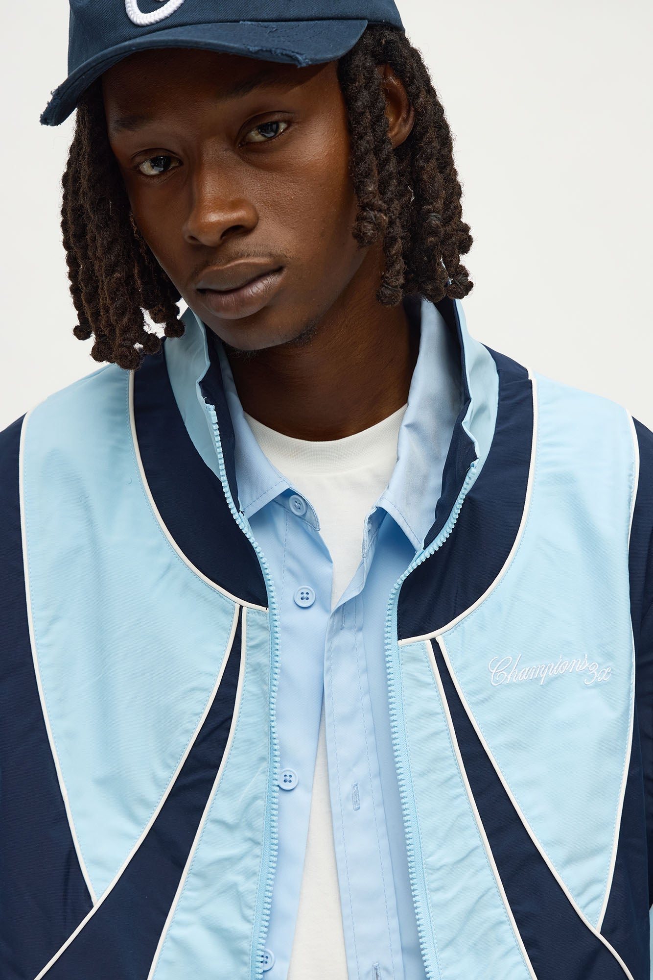 International Champions Color Blocked Windbreaker Jacket - Blue/combo