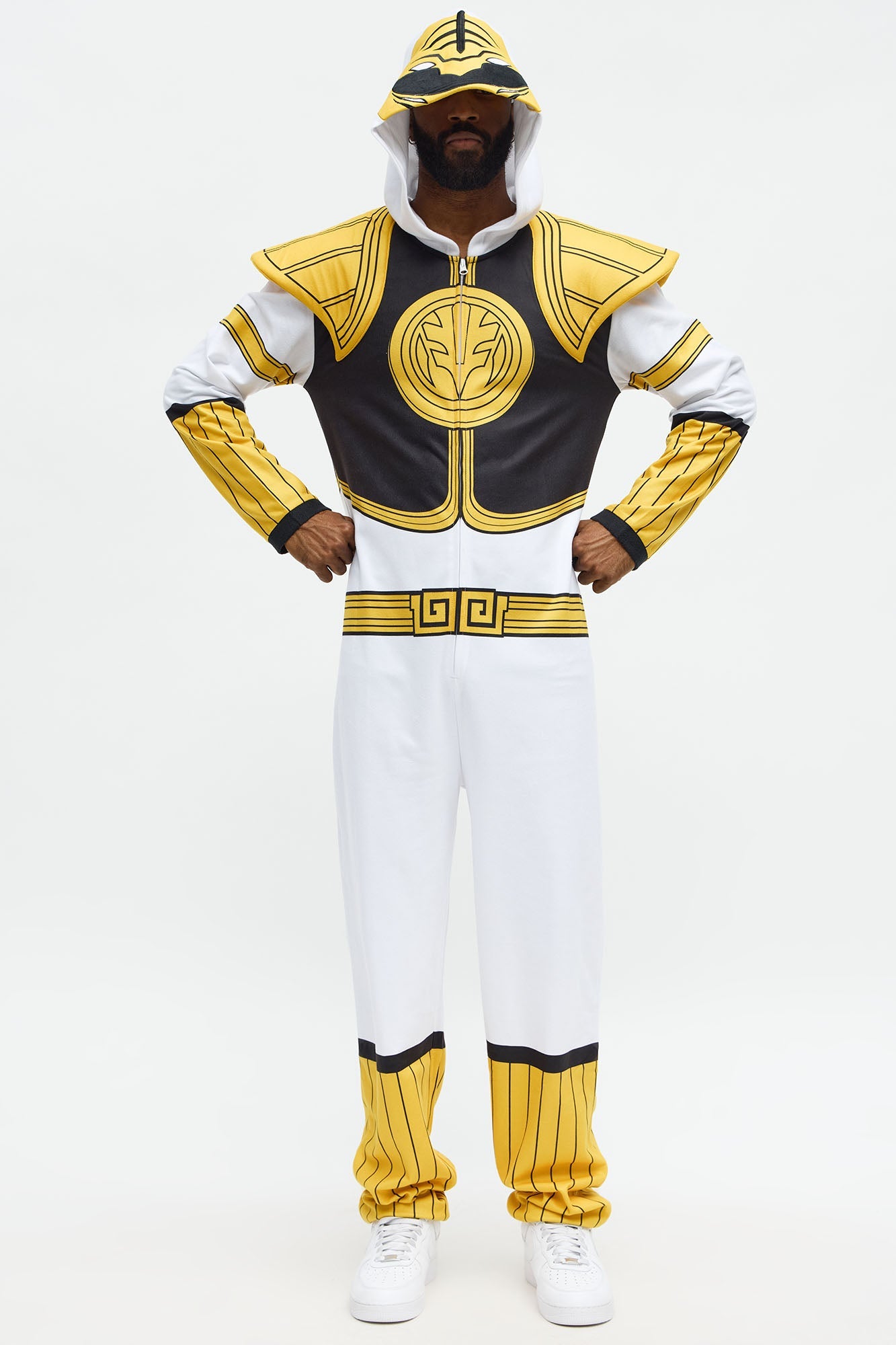 Mighty Morphin Power Ranger One Piece Costume - White/combo