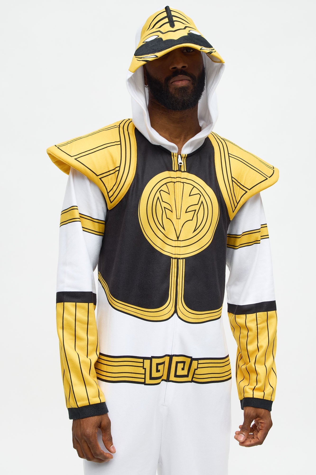 Mighty Morphin Power Ranger One Piece Costume - White/combo