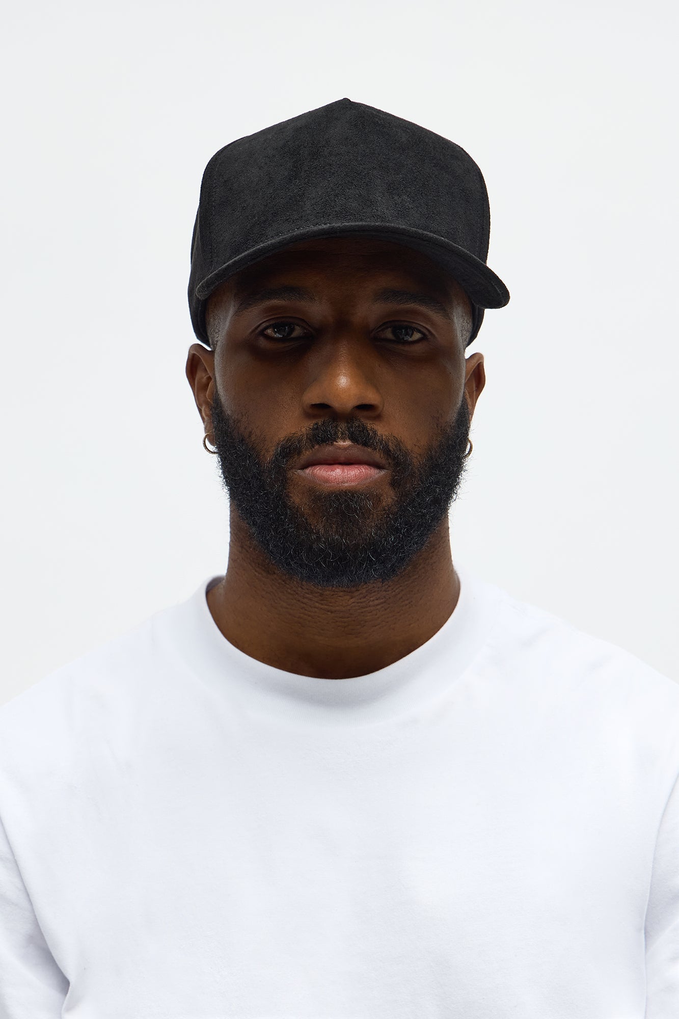 Luxuries Faux Suede Structured Snapback Hat - Black