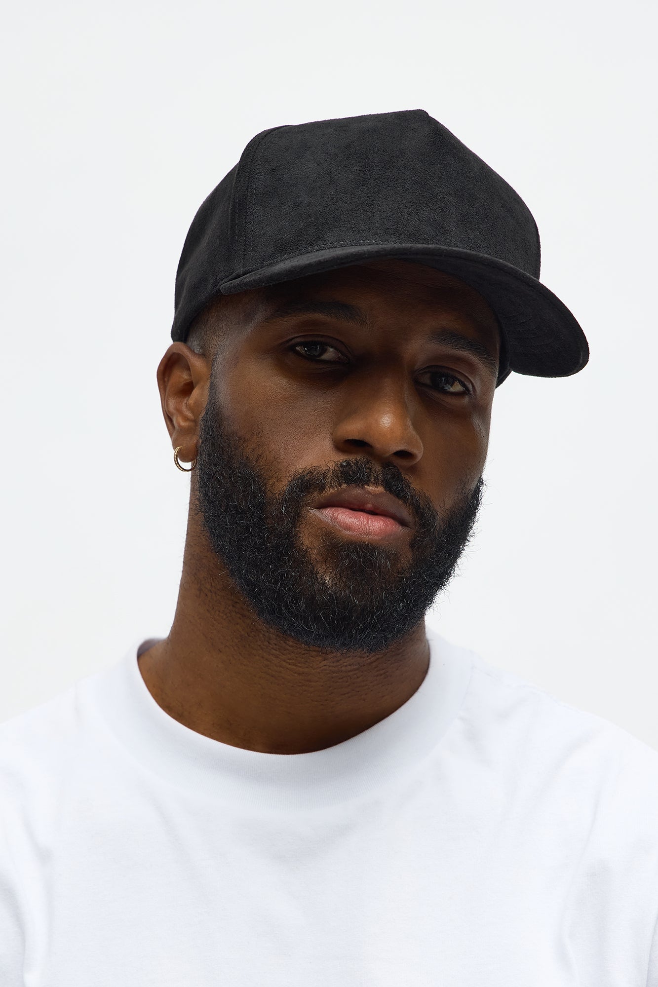 Luxuries Faux Suede Structured Snapback Hat - Black