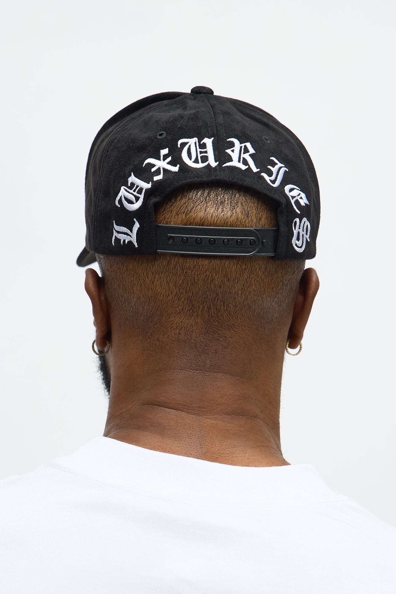 Luxuries Faux Suede Structured Snapback Hat - Black
