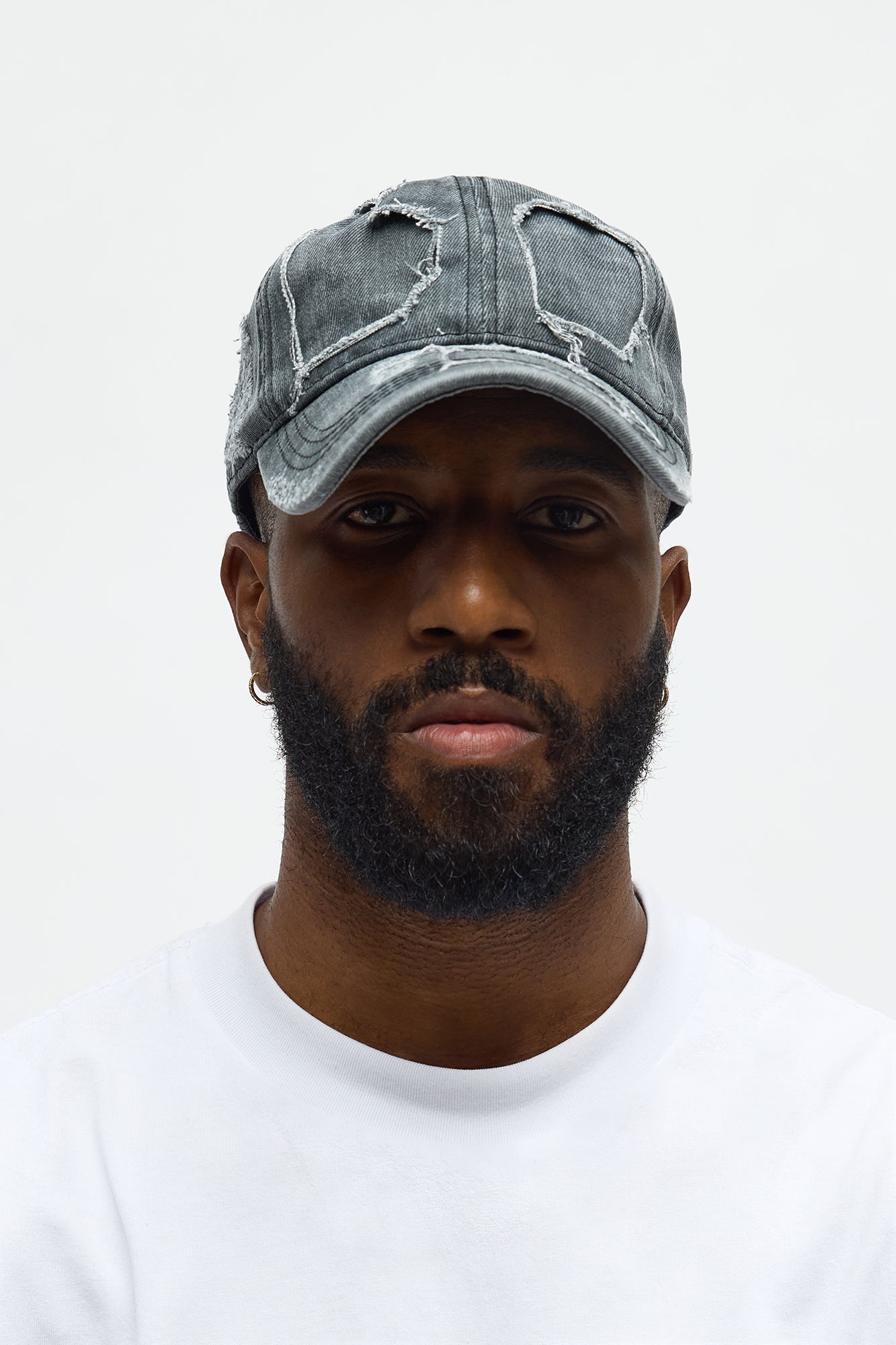 Distressed Vintage Wash Baseball Hat - Dark Grey