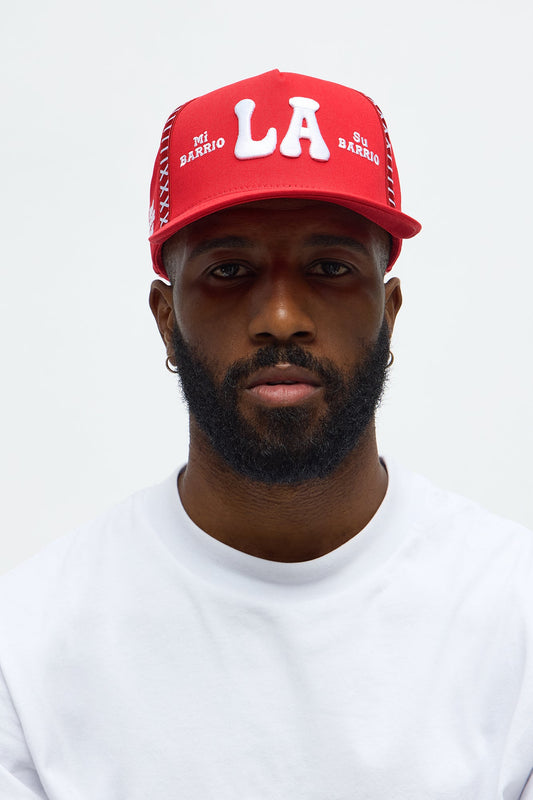 El Barrio Stitch Structured Snapback Hat - Red
