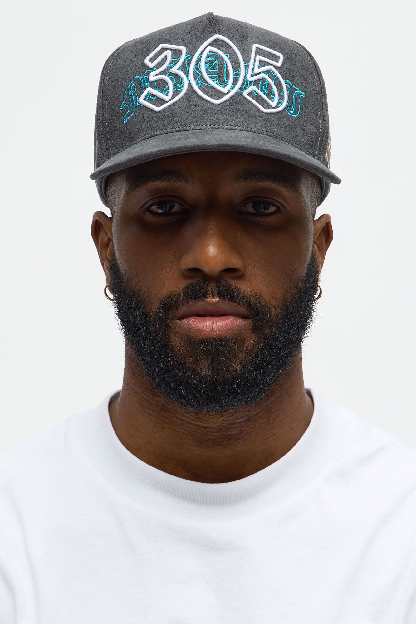 Miami Embroidered Structured Snapback Hat - Black