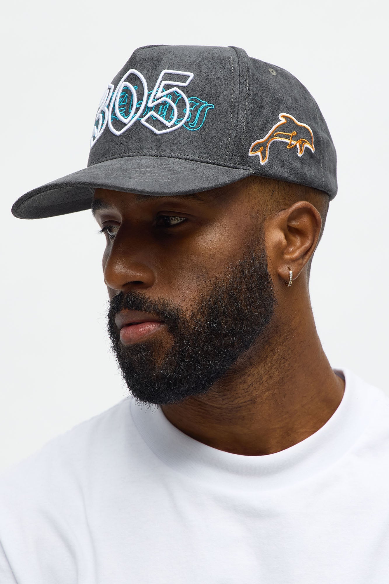 Miami Embroidered Structured Snapback Hat - Black
