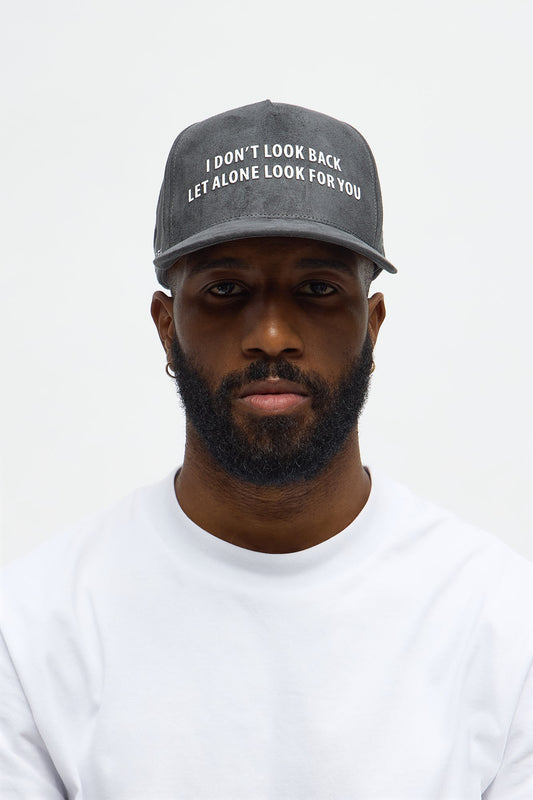 Looking For Structured Faux Suede Snapback Hat - Black