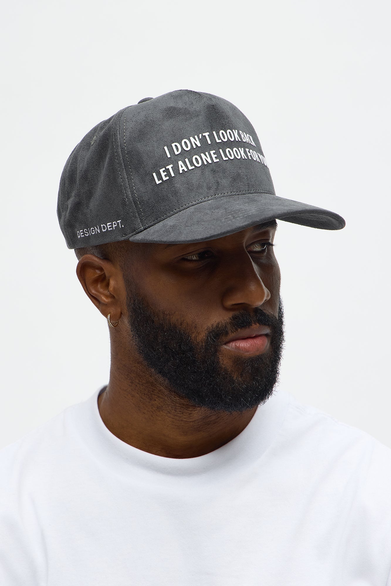 Looking For Structured Faux Suede Snapback Hat - Black