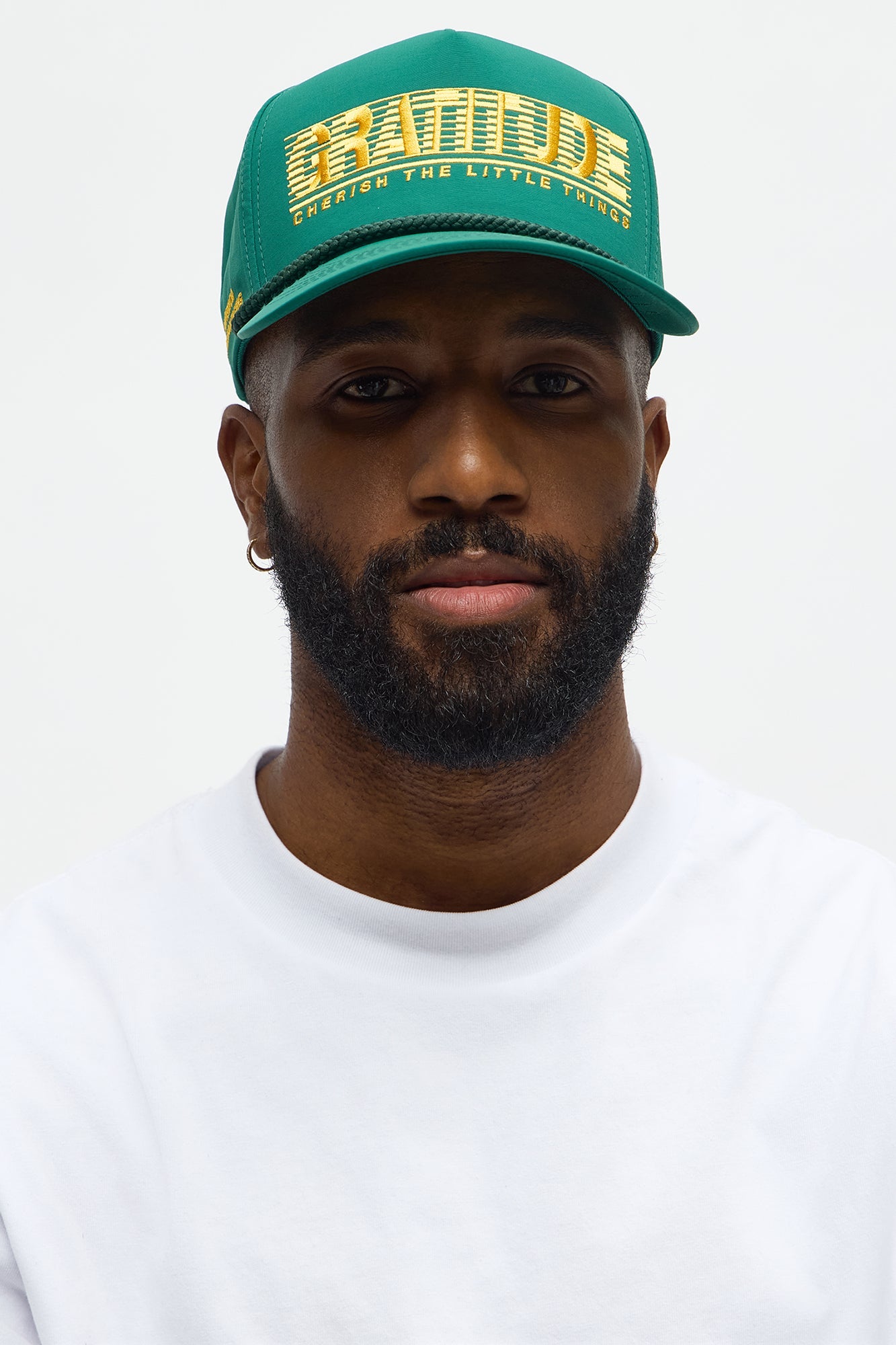 Gratitude Structured Snapback Hat - Green