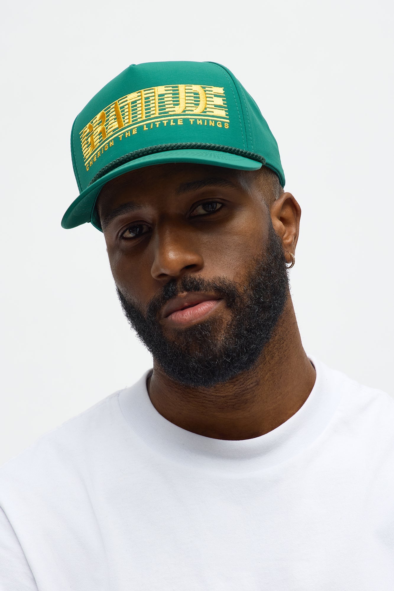 Gratitude Structured Snapback Hat - Green