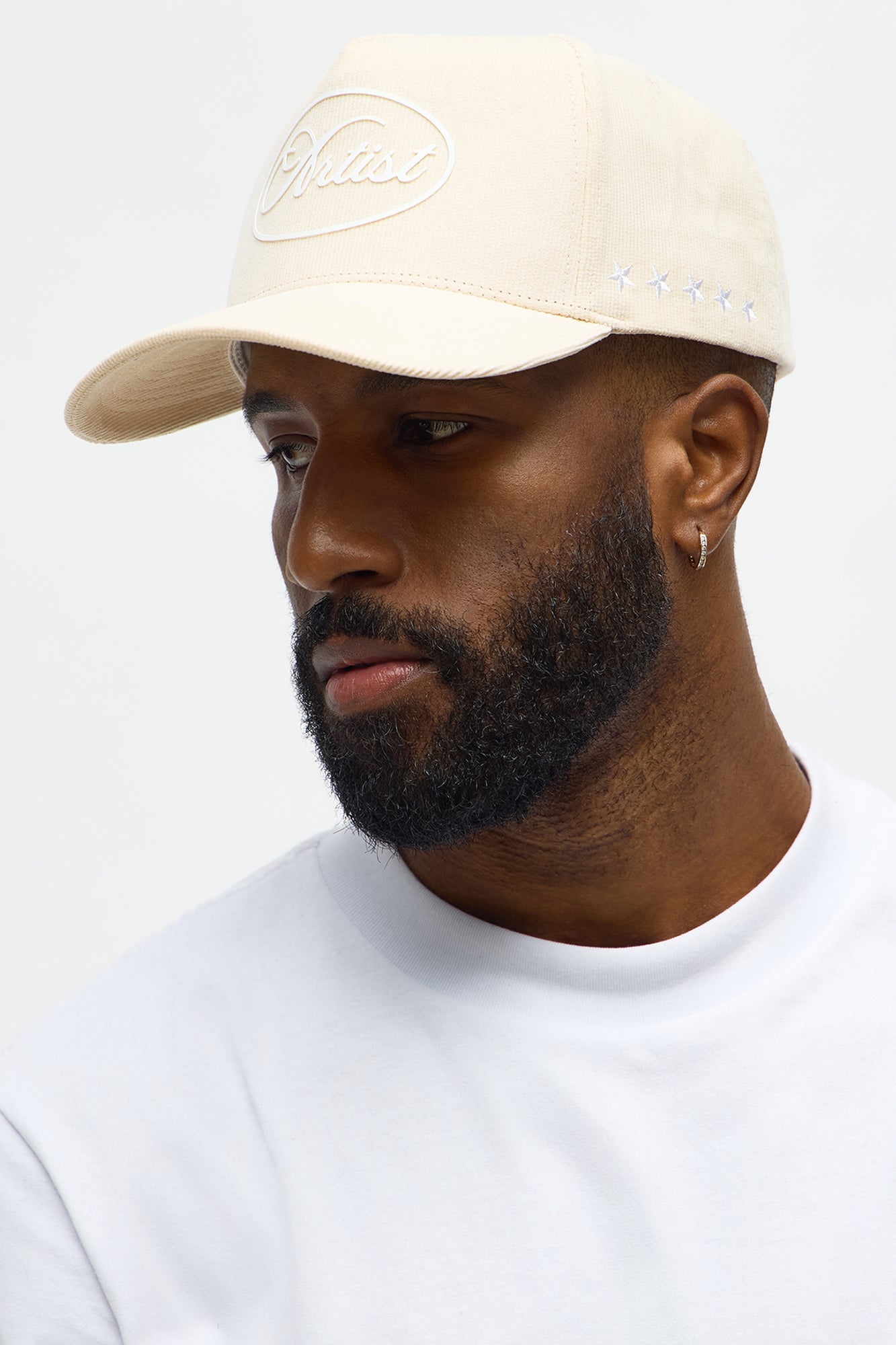 Artist Corduroy Structured Snapback Hat - Stone