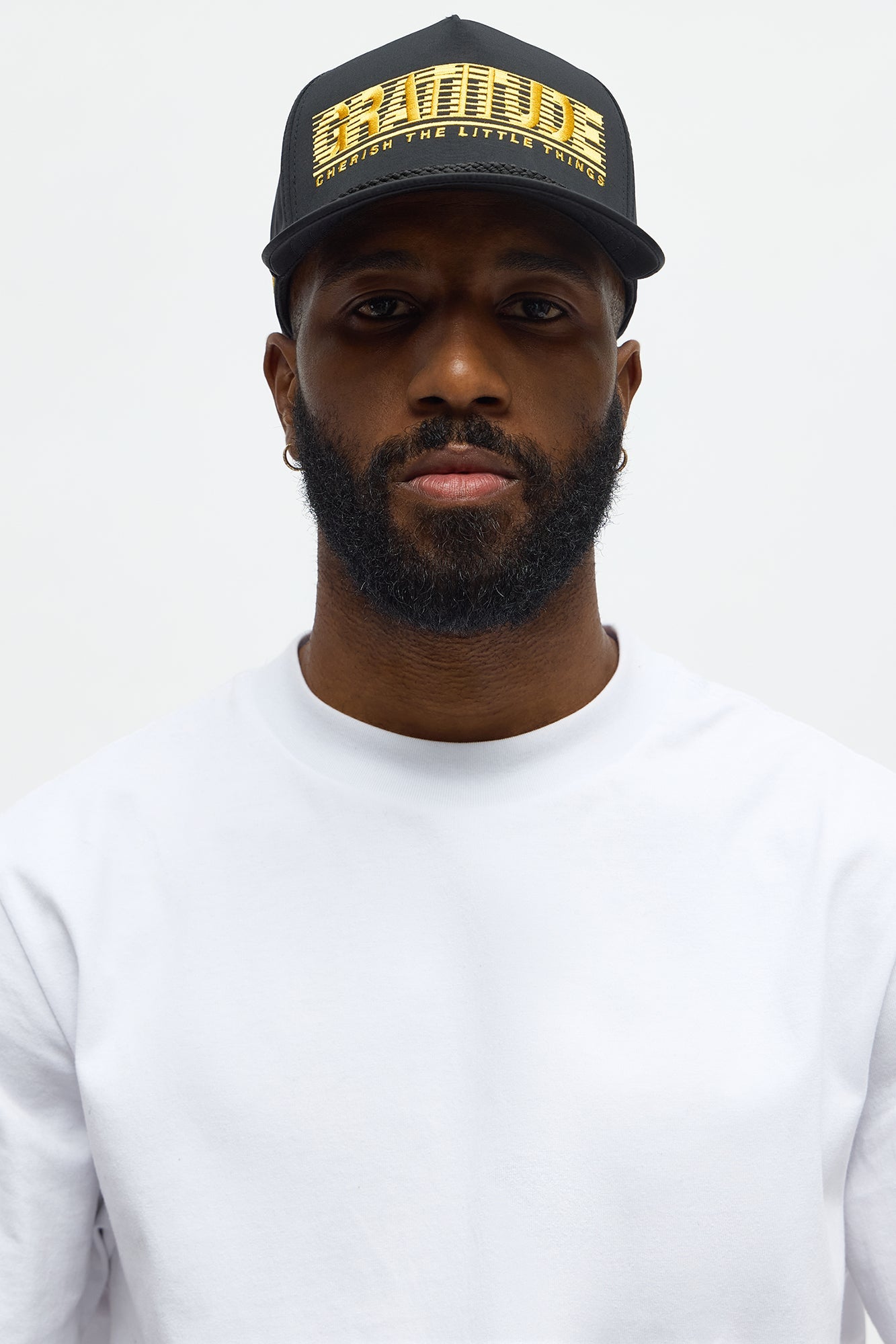 Gratitude Structured Snapback Hat - Black