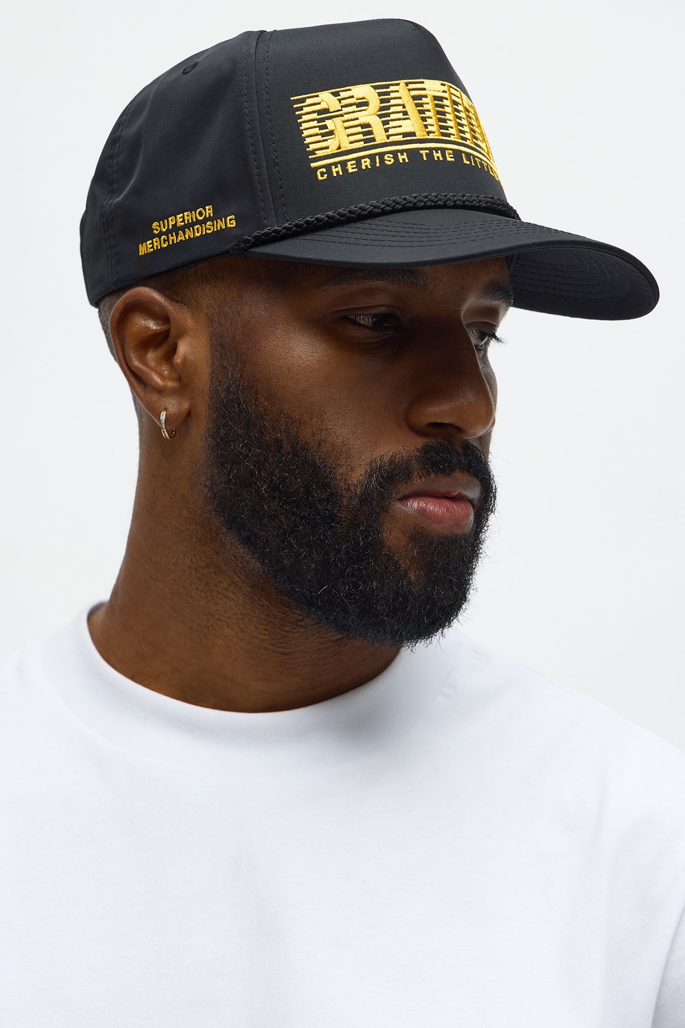 Gratitude Structured Snapback Hat - Black