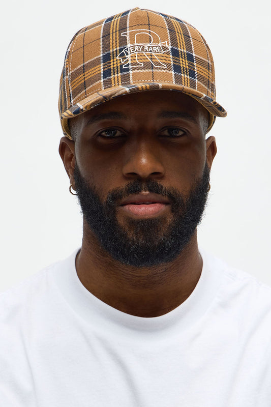 Very Rare Flannel Structured Snapback Hat - Tan/Multi