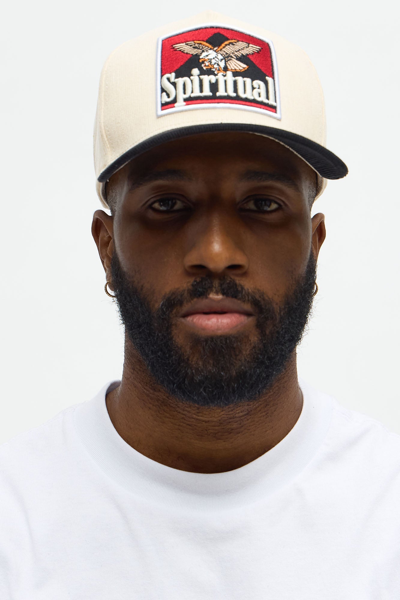 Spiritual Two Tone Faux Suede Structured Snapback Hat - Stone/Combo