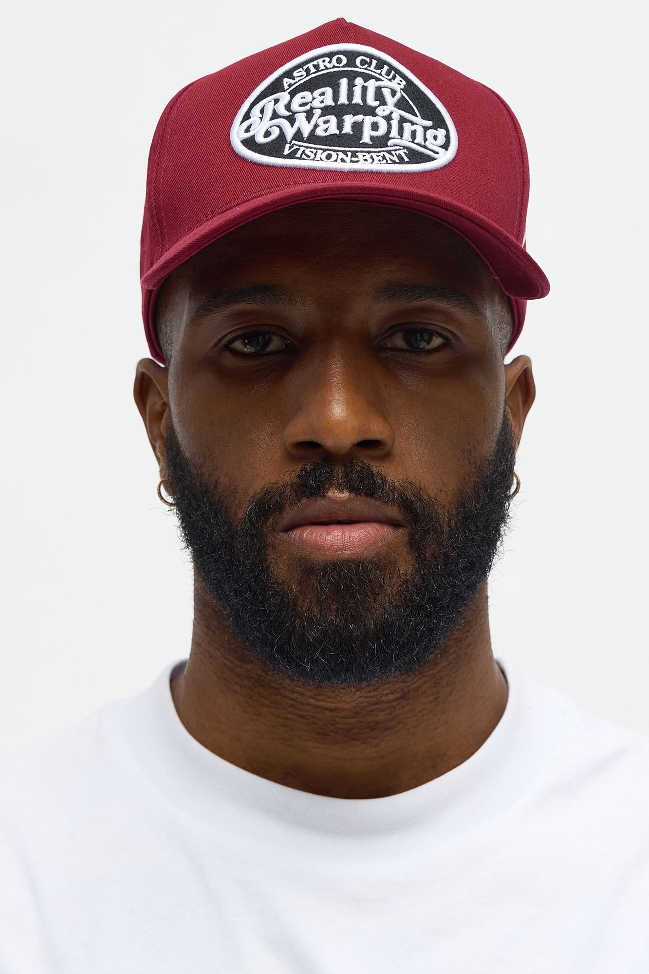 Reality Warping Structured Snapback Hat - Burgundy