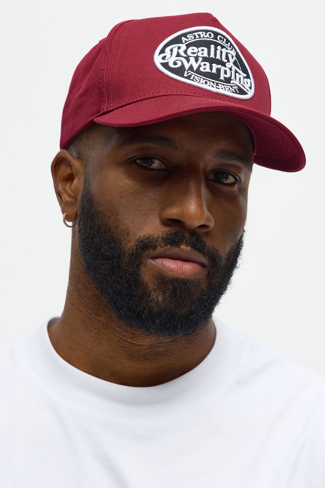 Reality Warping Structured Snapback Hat - Burgundy