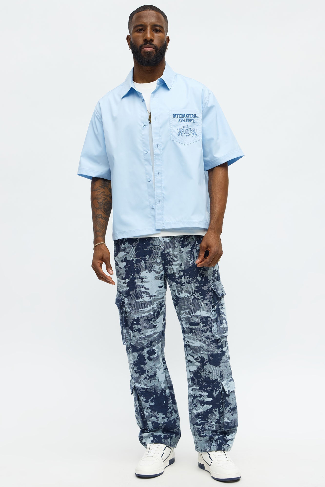 Baggy Nocturne Tapestry Cargo Pants - Blue/combo