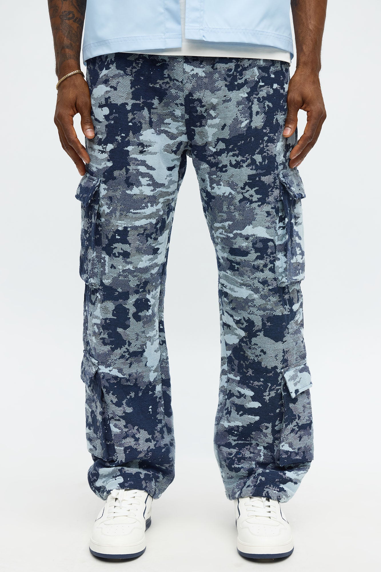 Baggy Nocturne Tapestry Cargo Pants - Blue/combo